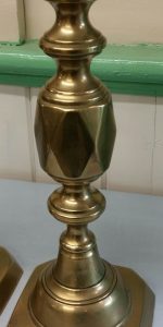 Ace of Diamonds Brass Candlesticks